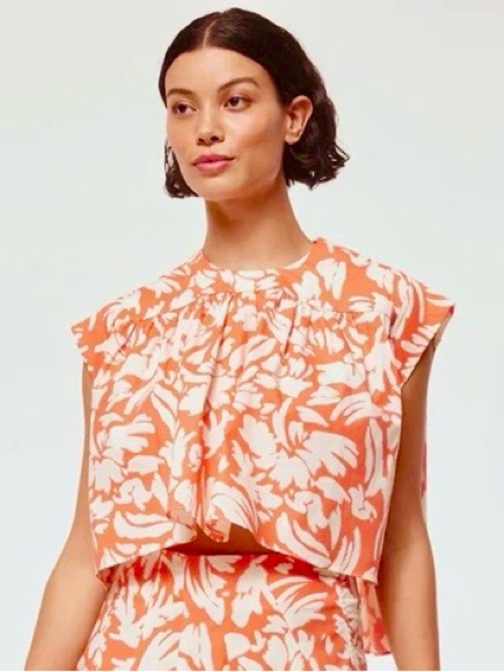 MISA Los Angeles NWT Alina Top in Patmos Tangerine Print Size L Retail $315